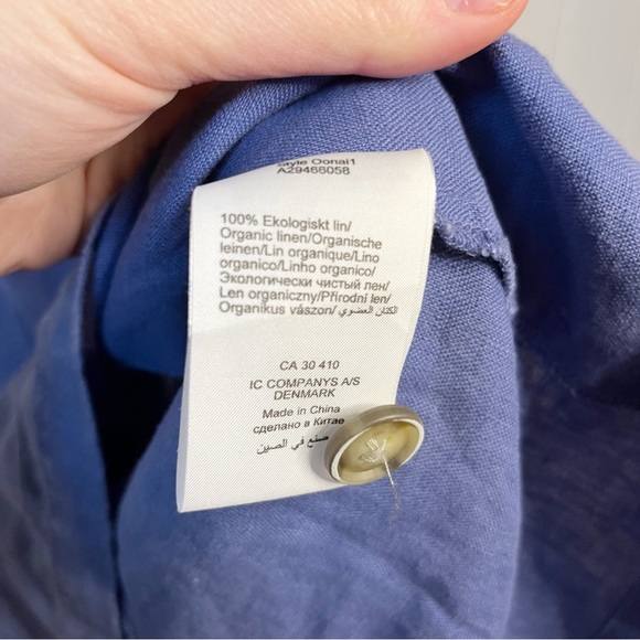 Pure Love by Jackpot 100% Organic Linen Periwinkle Dress. Size 38. - Picture 6 of 10